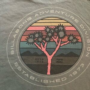 Billabong men’s XL organic cotton t shirt green